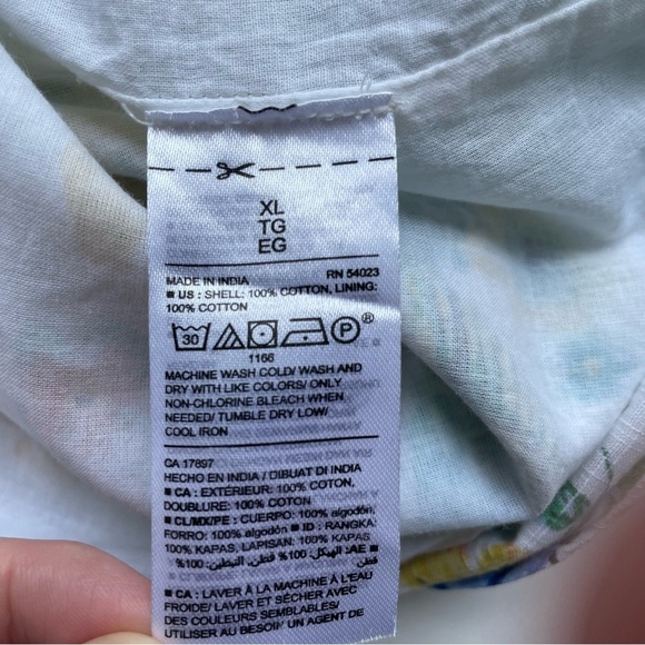 Old Navy Off the Shoulder Floral Summer Spring Cotton Sundress 3/4 Sleeve XL - Picture 8 of 9